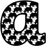 Rhino patterned printable lettering for display