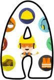 Printable digital classroom display lettering sets with a PPE themed background.  Safety equipment lettering sets.