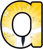 Free printable digital lettering sets with a scientist cartoon background.