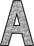 Free printable silver glitter background digital lettering.  Download and print your own classroom display headings with these free silver glitter letters.
