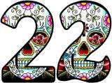 Free printable instant display lettering sets for classroom display. Day of the Dead, Sugar Skull background letters.