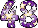Stars on a purple background free printable instant display lettering sets for classroom bulletin board display. 