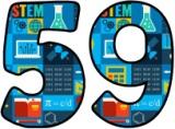 STEM - Science, Technology, Engineering and Maths, photo background printable display lettering sets for classroom display.