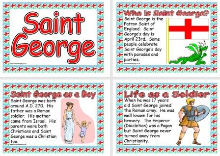 Free printable Saint George Information Poster for children