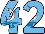 Free printable instant display digital lettering sets with a Swordfish/Marlin background.
