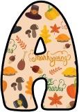 Free printable instant display lettering sets with a Thanksgiving themed background.