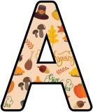 Free printable instant display lettering sets with a Thanksgiving themed background.