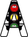 Free printable instant display digital letters sets with a traffic light with faces background. Great if using the traffic lights system for behaviour or noise level