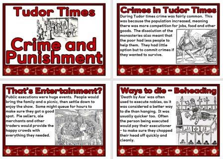 Free Printable Tudor Times Crime and Punishment Posters