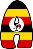 Uganda Flag background instant display digital lettering sets for classroom bulletin board display.