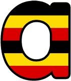 Free printable Uganda Flag background instant display digital lettering sets for classroom bulletin board display.