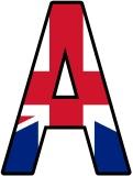 Free printable classroom display lettering sets - United Kingdom Flag background digital letters