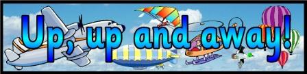 Free Printable Up, Up and Away banner