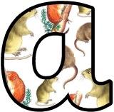 Voles, mice background lettering to download, print, cut out and display