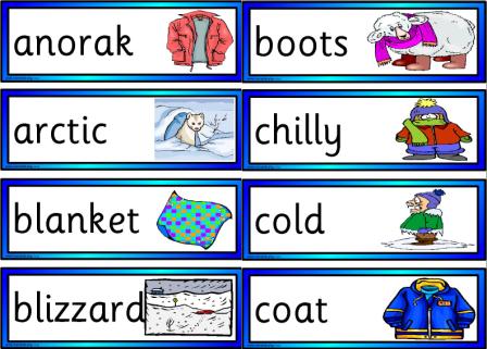 Free Printable Winter Vocabulary Cards