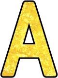 Free printable yellow sparkle background instant display lettering sets for classroom display, crafts and scrapbooking.  Digital Lettering sets.