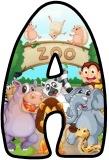 Free printable At the Zoo background instant display lettering sets for classroom bulletin board display.
