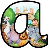 Free printable At the Zoo background instant display lettering sets for classroom bulletin board display.
